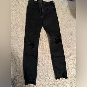 Black Abercrombie and Fitch. High Rise Super Skinny ankle jeans